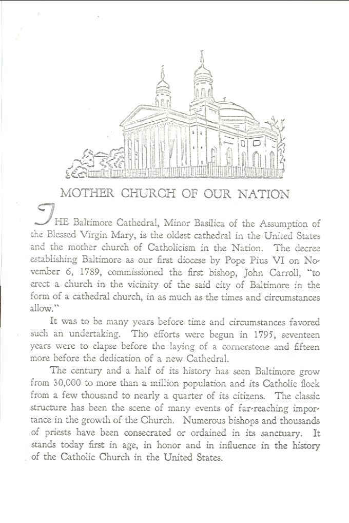 Baltimore's cathedral in Maryland