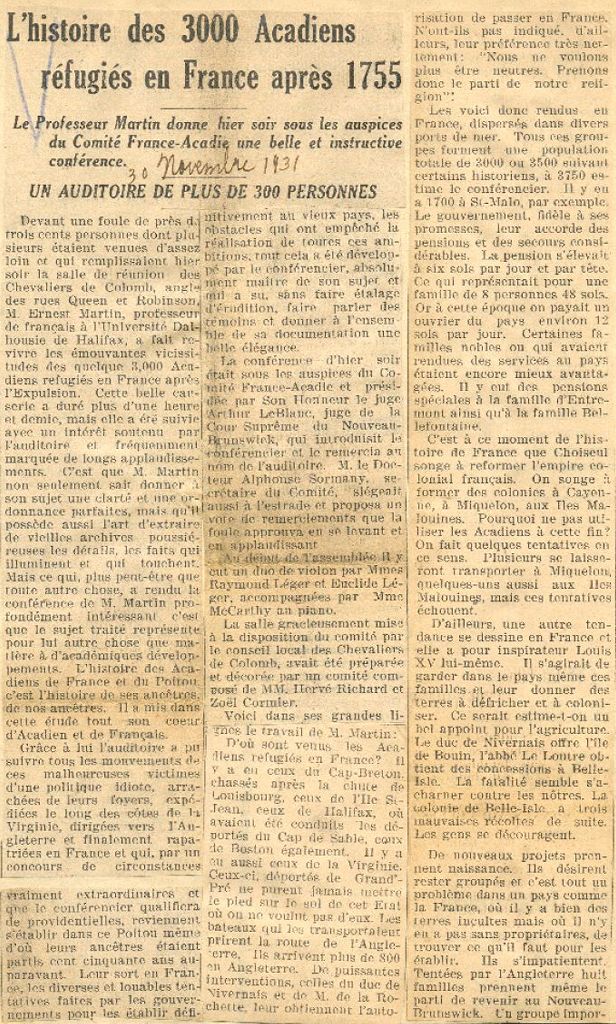 L'histoire des 3 000 Acadiens réfugiés en France après 1755