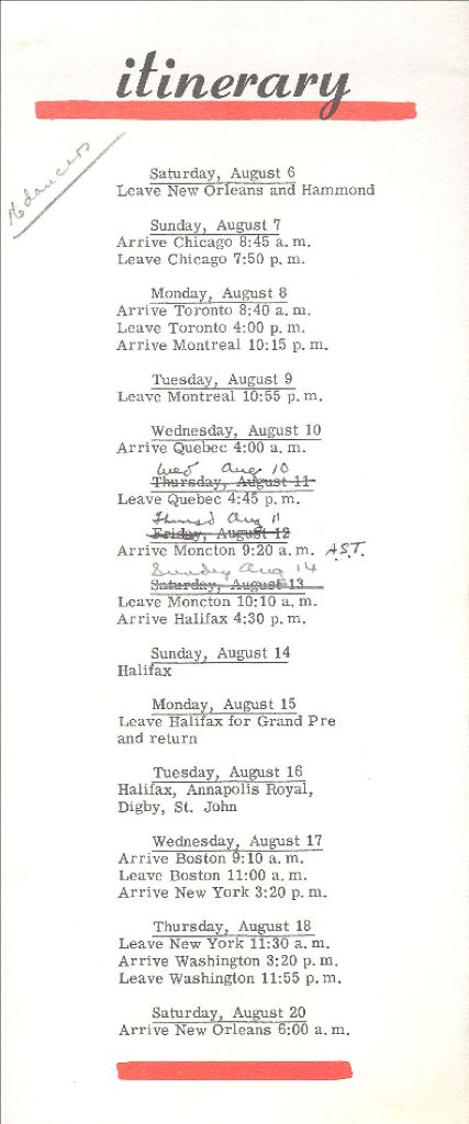 Brochure, "Acadian Pilgrimage", 1955
