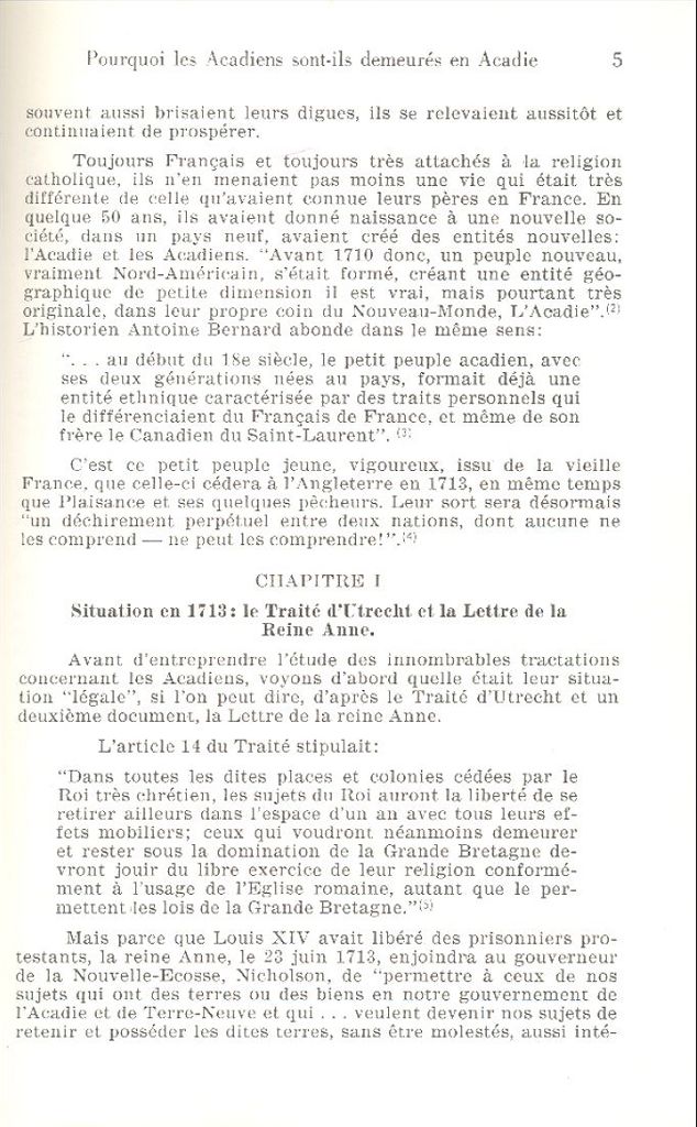 Why did the Acadians stay in Acadie? (1713-1720)
