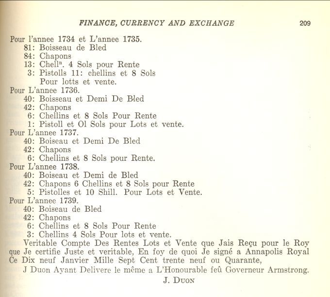 Compte des rentes, Jean-Baptiste Duon, 1739