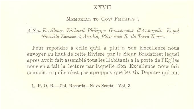 Petition, Annapolis-Royal, 1720