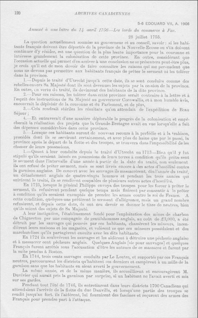 Belcher's opinion, 1755