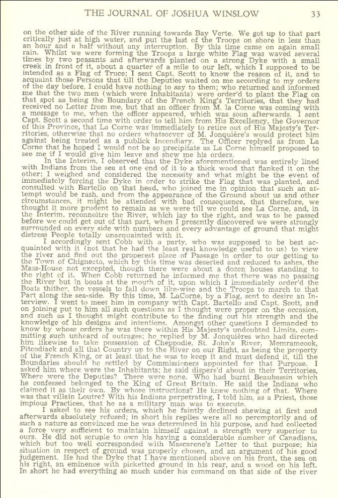 Charles Lawrence's journal, 1750