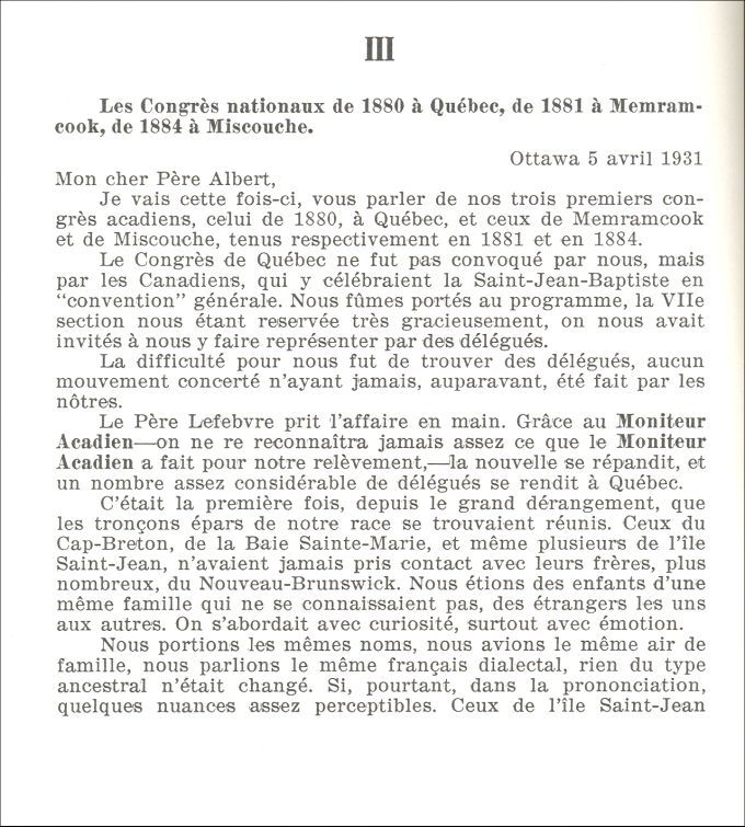 National conventions of Memramcook and Miscouche