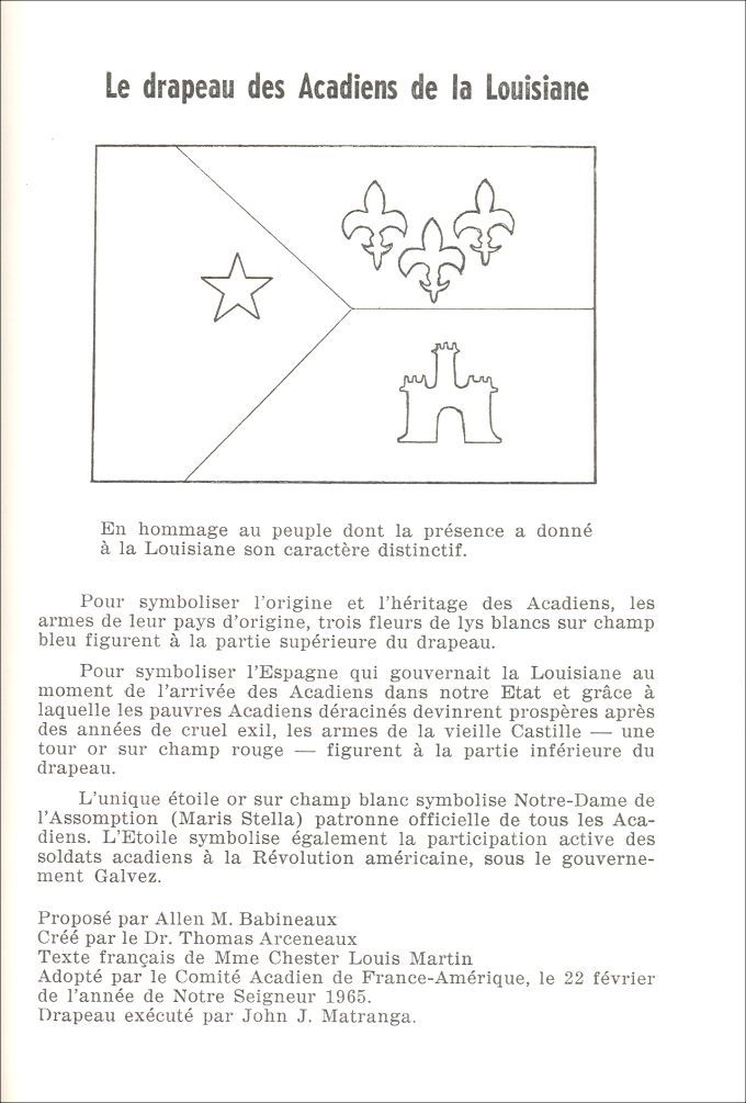 Le drapeau des Acadiens de la Louisiane