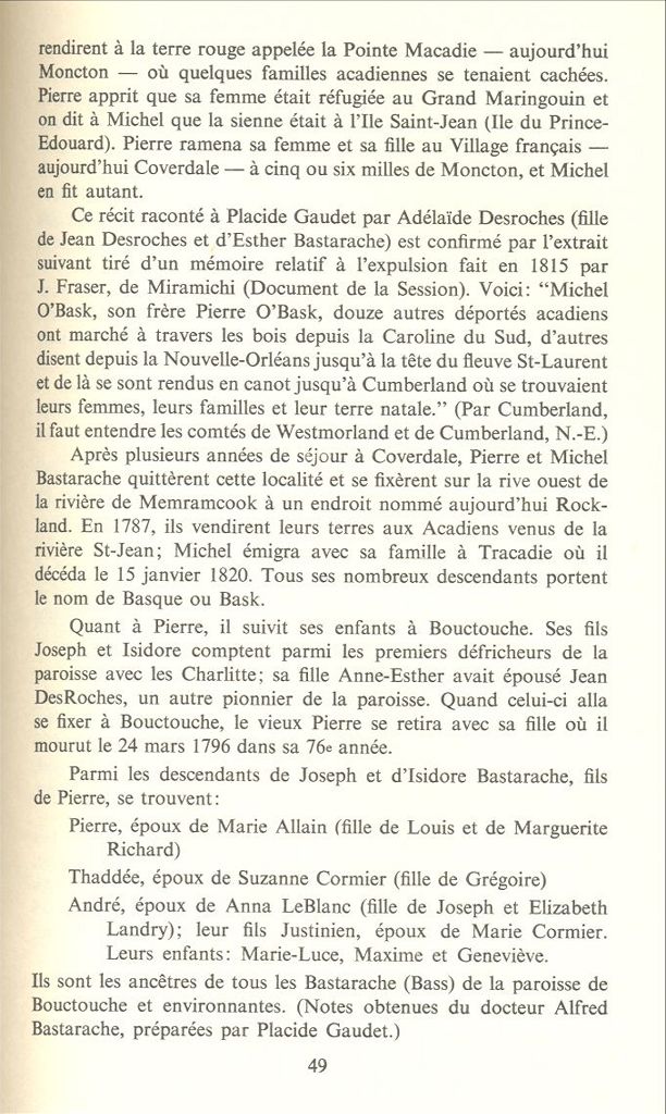 Les Bastarache, Bouctouche, N.-B.