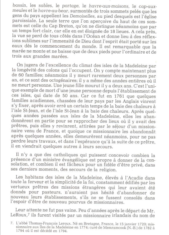 The Magdalen Islands Acadians, 1811