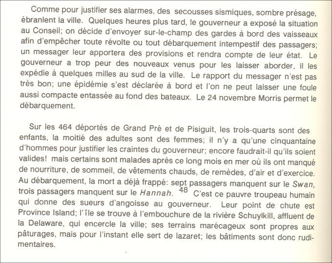 Acadians in Philadelphia's seaport, 1755