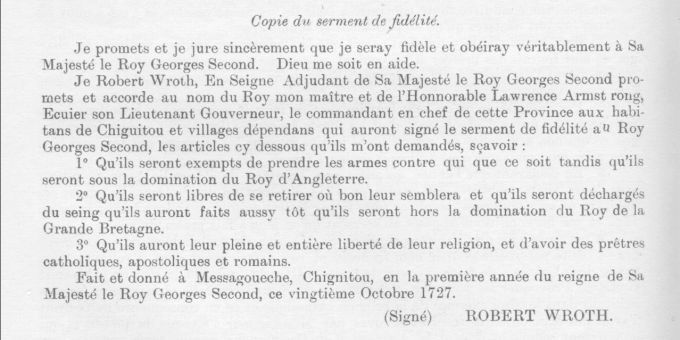 Oath of allegeance, 1727