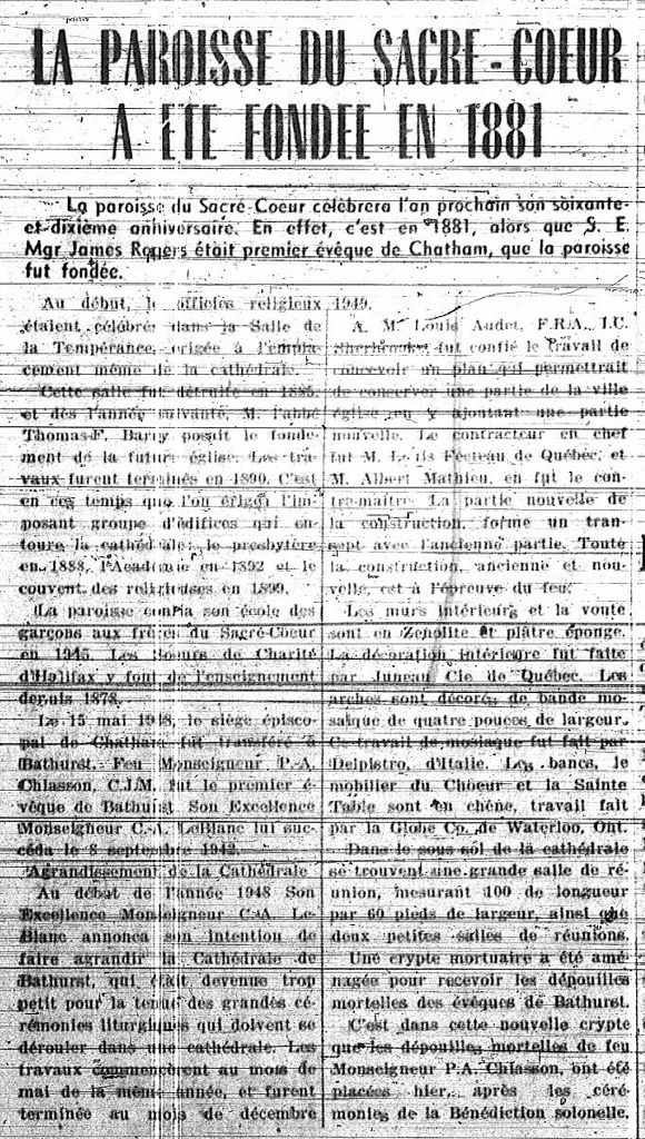 The Sacré-Coeur parish was founded in 1881