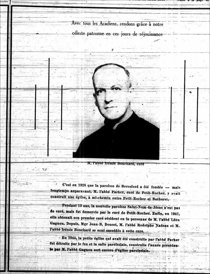 Brief history of the Saint-Nom-de-Jésus parish in Beresford, N.B.