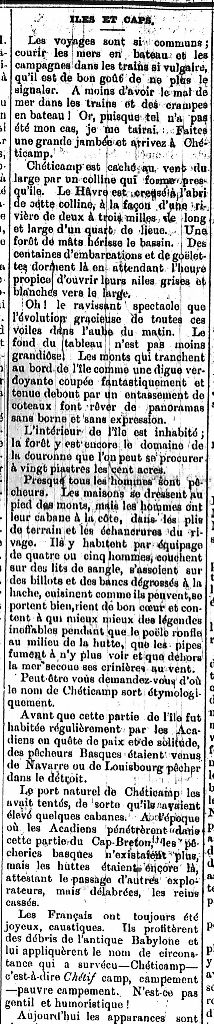 Description of Chéticamp, N.S.