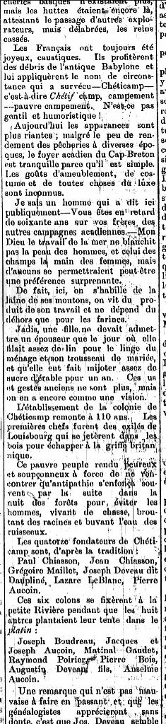 Description de Chéticamp, N.-É.