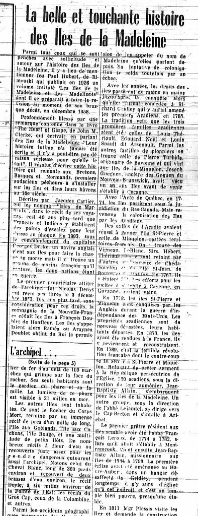 The beautiful and touching history of the Magdalen Islands