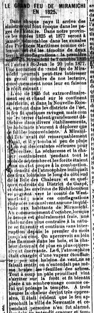 The Great Miramichi fire of 1825