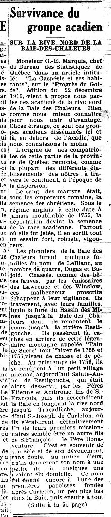 Survival of the Acadian people