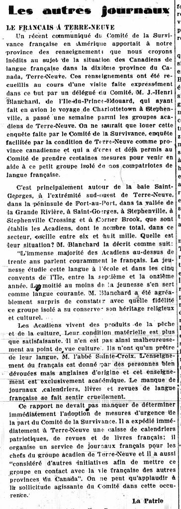 French in Newfoundland