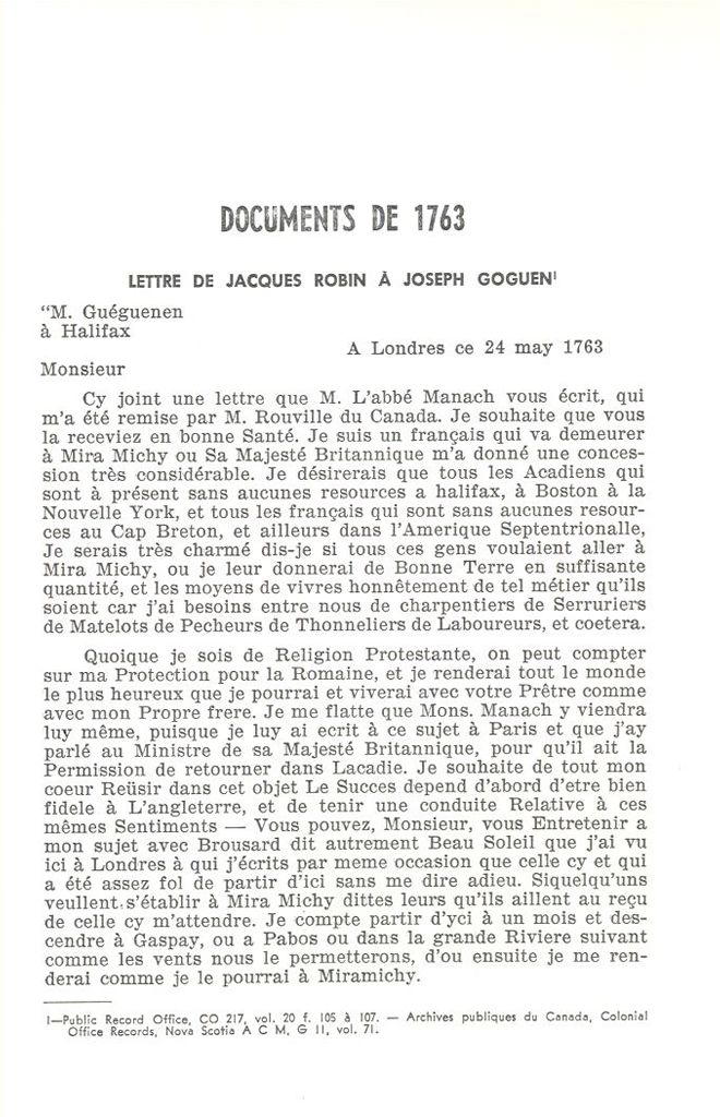 Correspondence, 1763