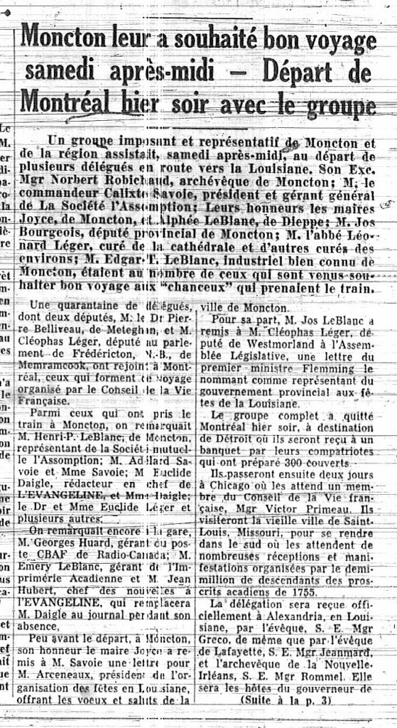 Moncton leur a souhaité bon voyage samedi après-midi...