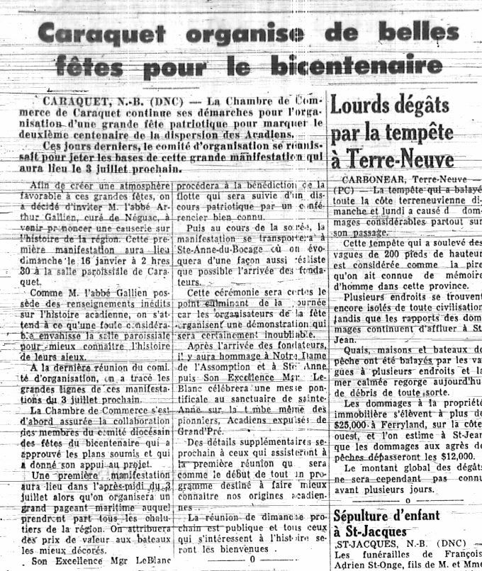 Caraquet organizes beautiful festivities for the bicentenary