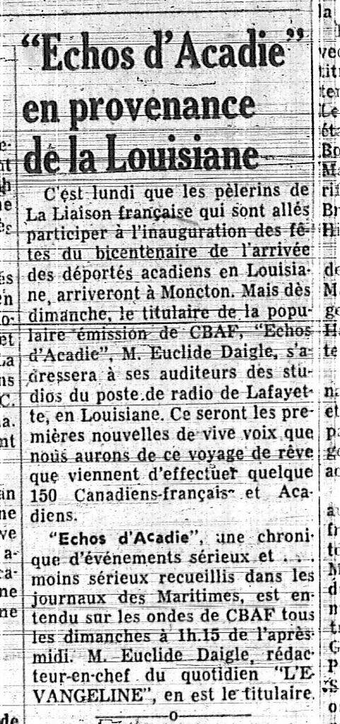 "Échos d'Acadie" from Louisiana