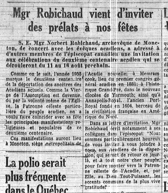 Mgr Robichaud has invited some prelates to our festivities