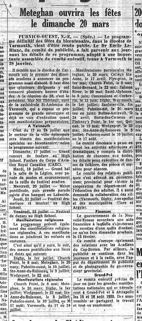 Meteghan will open the festivities Sunday, March 20th