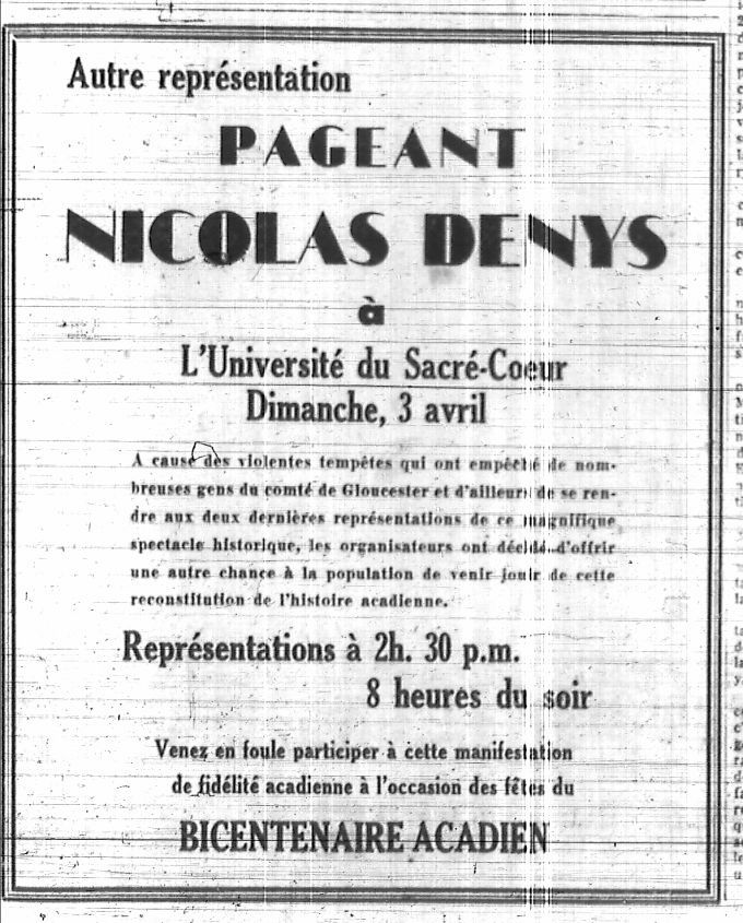 Autre représentation du pageant Nicolas Denys