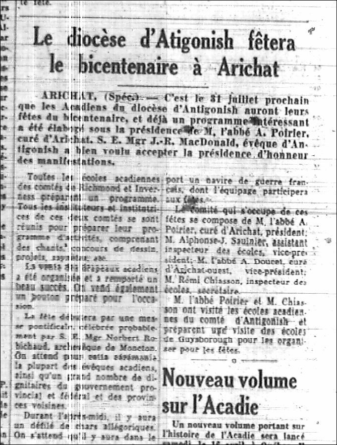 The diocese of Antigonish will celebrate the bicentennial in Arichat