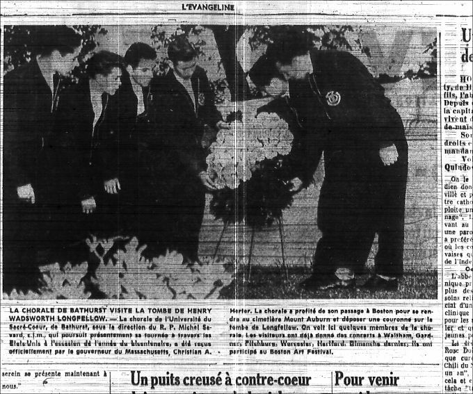 Bathurst's choir visits Henry Wadsworth Longfellow's tomb