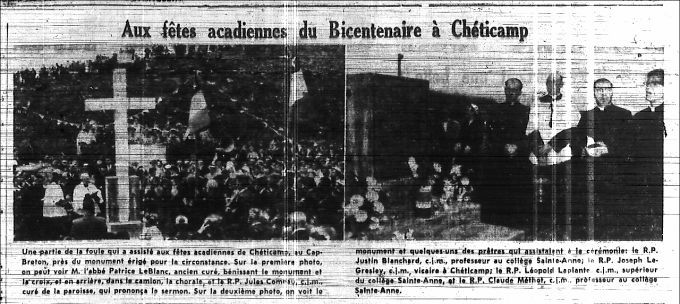 Aux fêtes acadiennes du Bicentenaire à Chéticamp