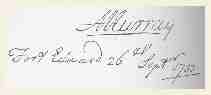 Signature de Alexander Murray, commandant du fort Edward en ...