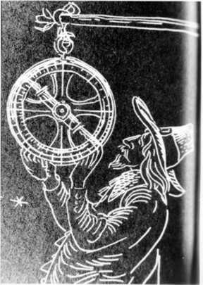 Illustration de Samuel de Champlain utilisant son astrolabe
