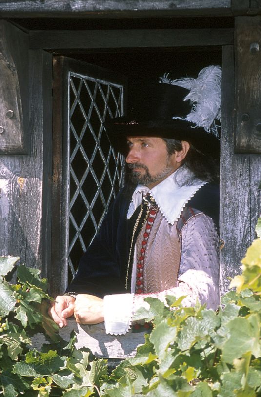 Samuel de Champlain, personnifié par Wayne Melanson, à l'Habitation de Port-Royal