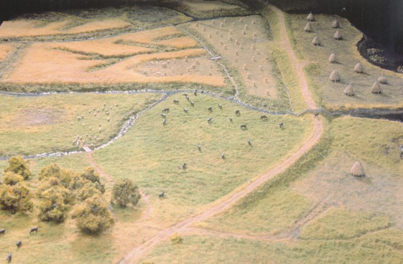 Maquette d'une ferme dans les marais salants présentée au Musée canadien des civilisations, à Gatineau, Québec.