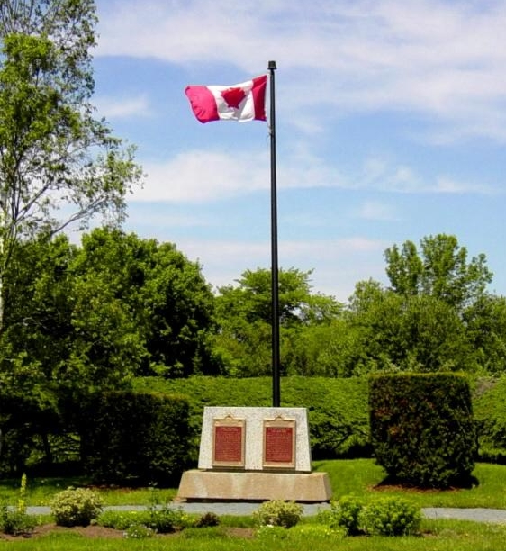 Vue de la plaque de bronze du monument de la bataille de Grand-Pré de 1747