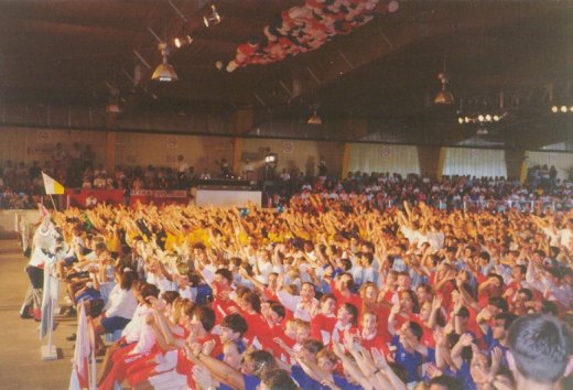 Cérémonie de la 14e finale des Jeux de l'Acadie tenue à Dieppe, Nouveau-Brunswick, en 1993