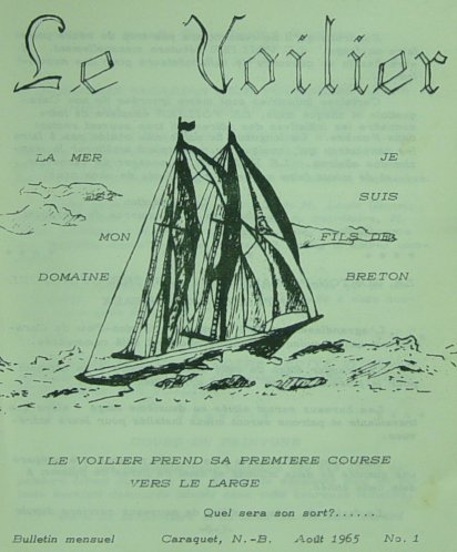 Premier numéro du journal <i>Le Voilier</i> de Caraquet, Nouveau-Brunswick